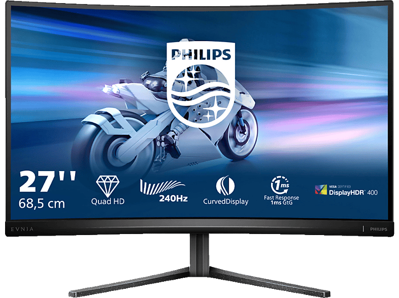 PHILIPS Evnia 5000 27 Zoll QHD Gaming Monitor (1 ms Reaktionszeit, 240 Hz)