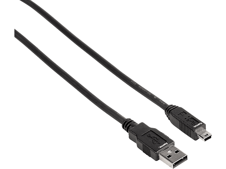 HAMA A-Stecker - Mini-B-St. (B5 Pin) 1.8 m, USB-Kabel, Schwarz
