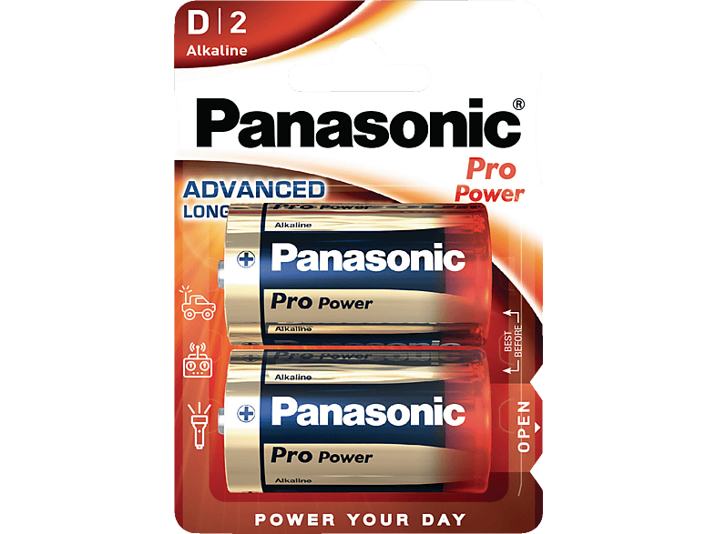 PANASONIC 00215999 LR20PPG/2BP D Batterie, Alkaline, 1.5 Volt