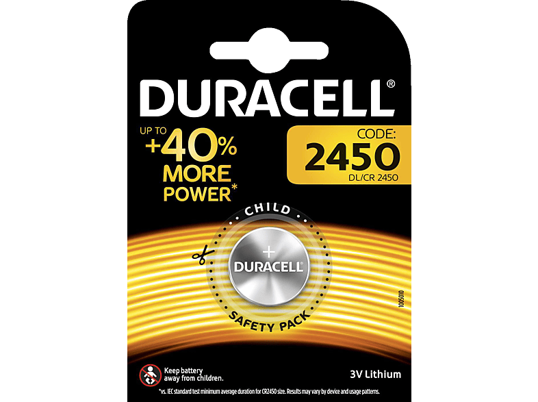 DURACELL Specialty CR2450 Batterie, Lithium, 3 Volt 1 Stück