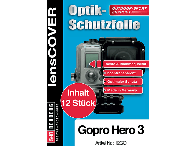 S+M lensCOVER für GoPro Hero3 12er 12GO, Optik Schutzfolie, Transparent