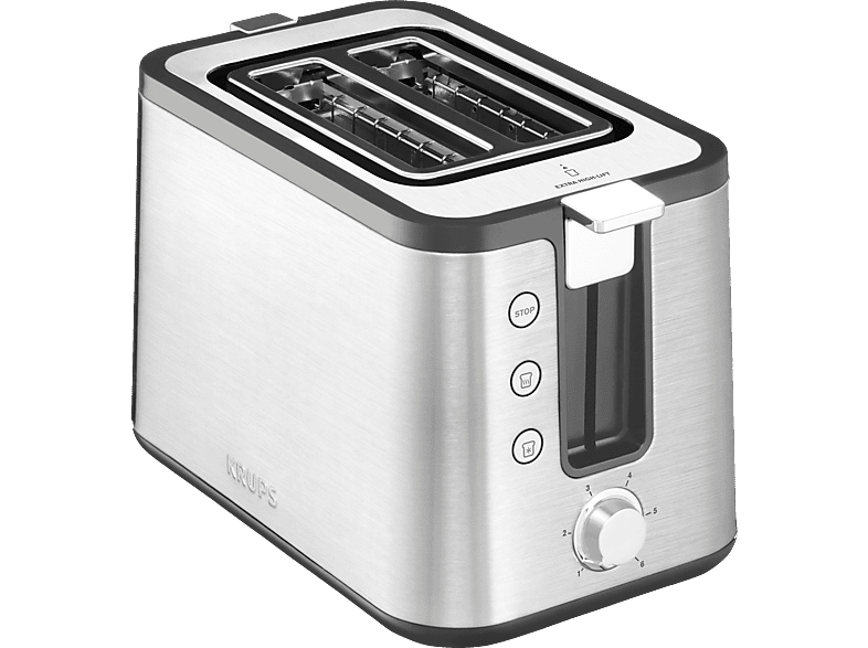 KRUPS KH442 Premium Toaster Control Line Edelstahl/Schwarz (720 Watt, Schlitze: 2)