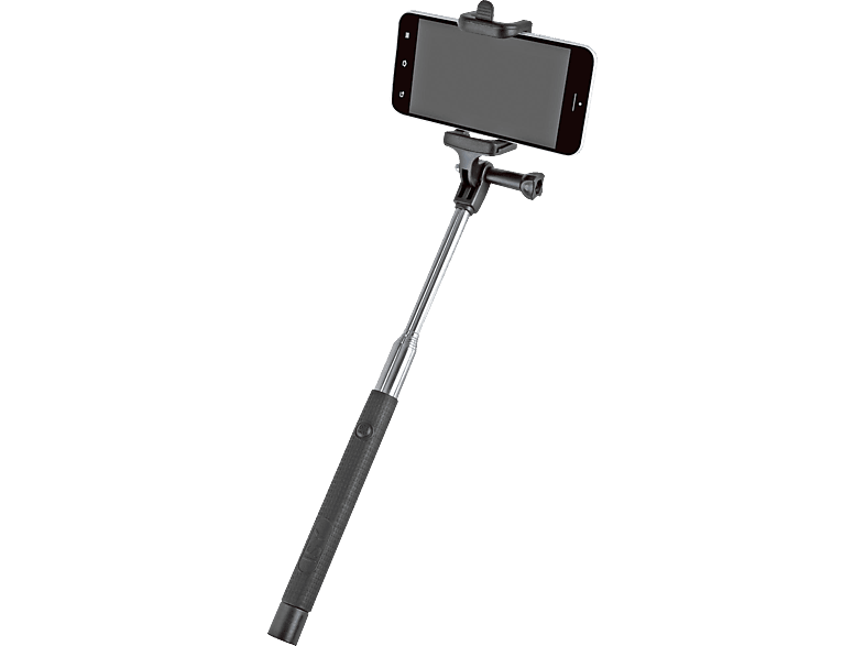 ISY ISW-1001 Wireless, via Micro-USB Kabel wiederaufladbarer Bluetooth Selfie Stick, Schwarz