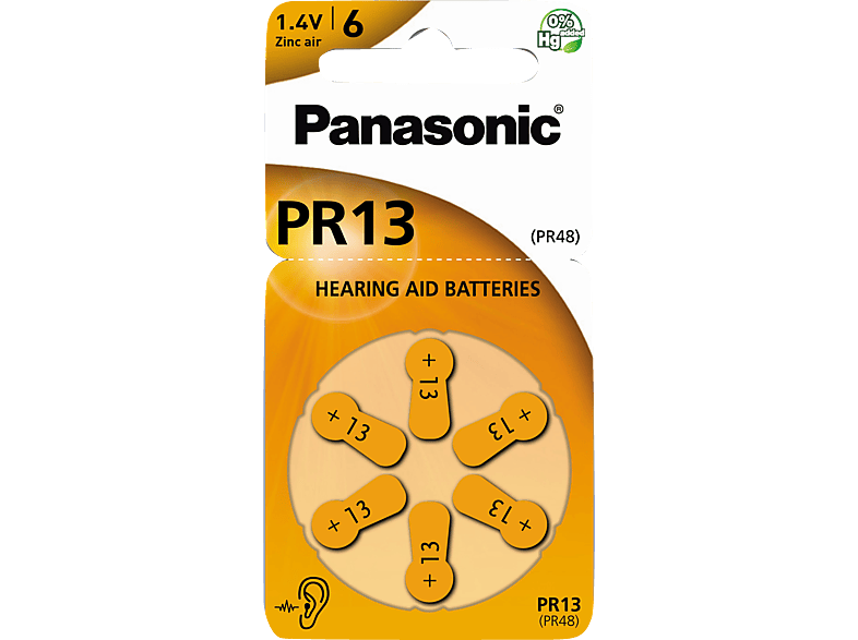 PANASONIC 2A712149 PR-13(48) 48 Knopfzelle, Zink-Luft, 1.4 Volt