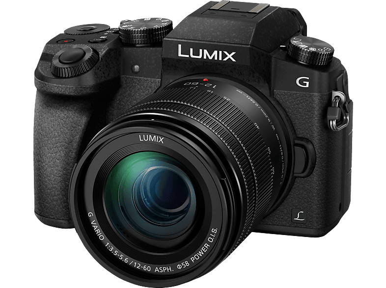 PANASONIC Lumix DMC-G70M Systemkamera mit Objektiv 12-60 mm, 7,5 cm Display Touchscreen, WLAN