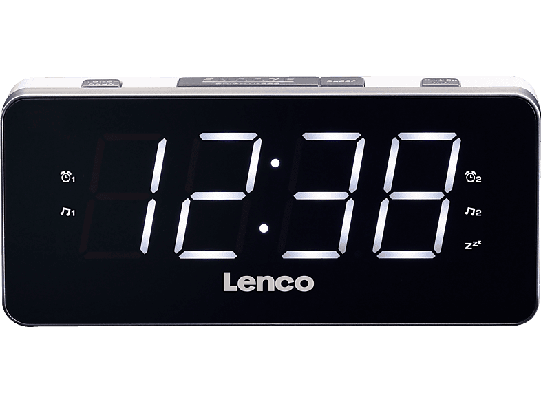 LENCO CR 18 Radio-Uhr, PLL FM Radio, FM, Schwarz/Weiß