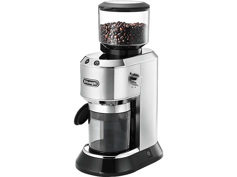 DELONGHI Dedica KG520.M Kaffeemühle Silber/Schwarz 150 Watt, Edelstahl-Kegelmahlwerk