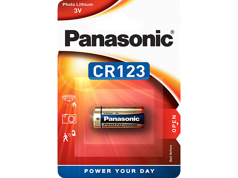 PANASONIC 2B222596 CR123A Batterie, Lithium Metall, 3 Volt