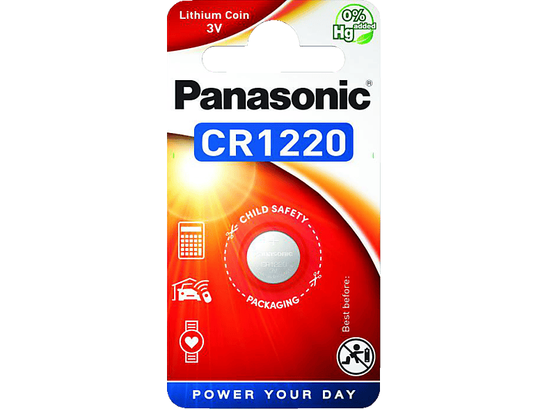PANASONIC CR 1220EP/1BB CR1220 Knopfzelle, Li-Ion, 3 Volt