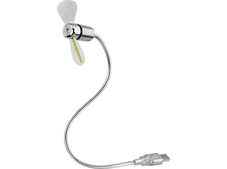 HAMA USB-Ventilator mit Uhrzeitanzeige, Silber