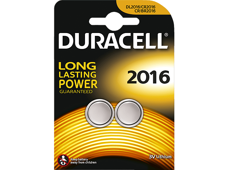 DURACELL Specialty 2016 Knopfzelle, Lithium, 3 Volt 2 Stück