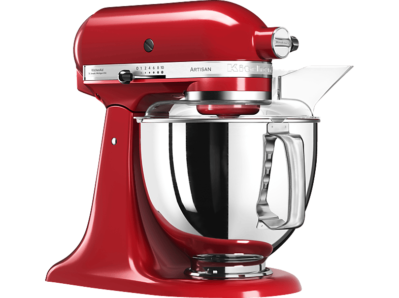 KITCHENAID 5KSM175PSEER Artisan Küchenmaschine Empire Rot (Rührschüsselkapazität: 4,8 l, 300 Watt)