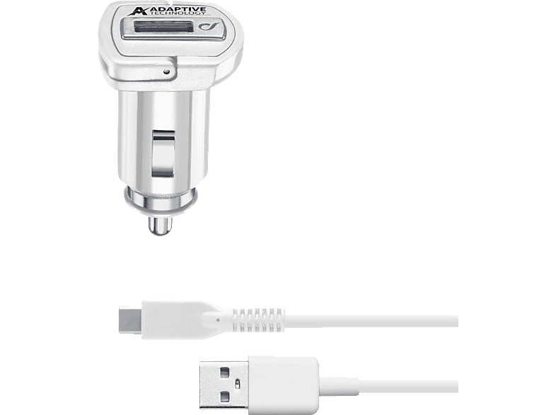 CELLULAR LINE Adaptive Fast Car Charger USB-Type-C Kit 15 Watt Kfz Ladegerät Samsung, Weiß