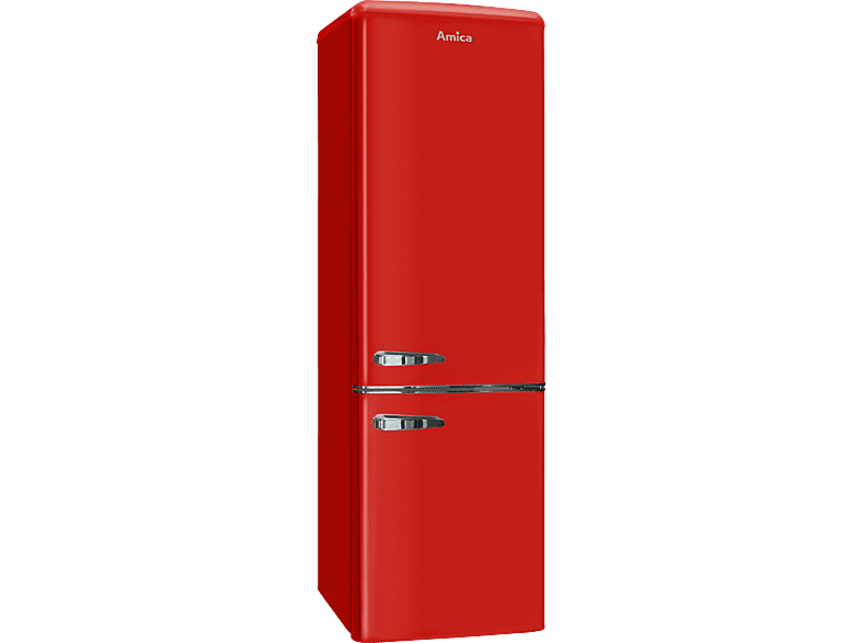 AMICA KGCR 387 100 R Retro Edition Kühlgefrierkombination (E, 201,85 kWh, 1810 mm hoch, Rot)
