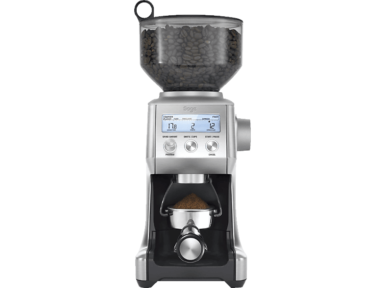 SAGE SCG820BSS4EEU1 The Smart Grinder Pro Kaffeemühle Silber 165 Watt, Edelstahl-Kegelmahlwerk