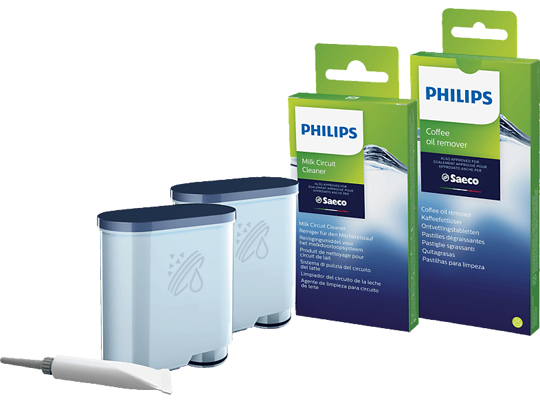 PHILIPS CA6707/10 AquaClean für alle Philips/Saeco Kaffeevollautomaten mit AquaClean-Aufkleber am Wassertank Rund-um Pflege-Set Mehrfarbig