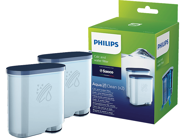 PHILIPS CA6903/22 AquaClean für alle Philips/Saeco Kaffeevollautomaten mit AquaClean-Aufkleber am Wassertank Kalk- und Wasserfilter Mehrfarbig