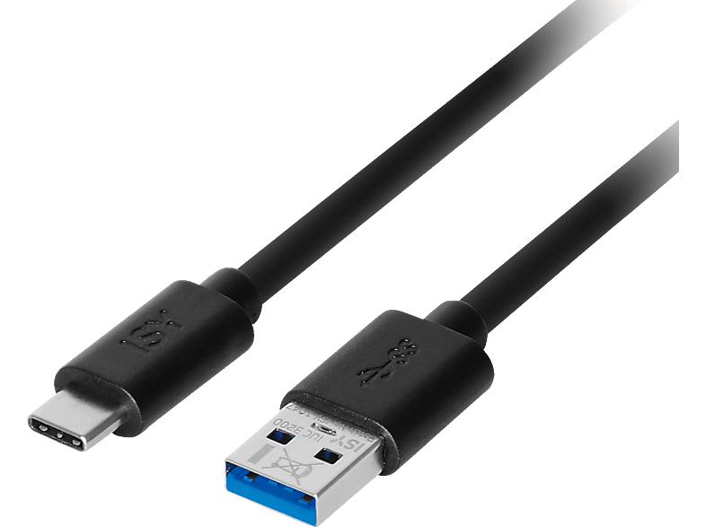 ISY IUC-3200 USB-C 3.0 Datenkabel, Datenkabel/Ladekabel, 2 m, Schwarz