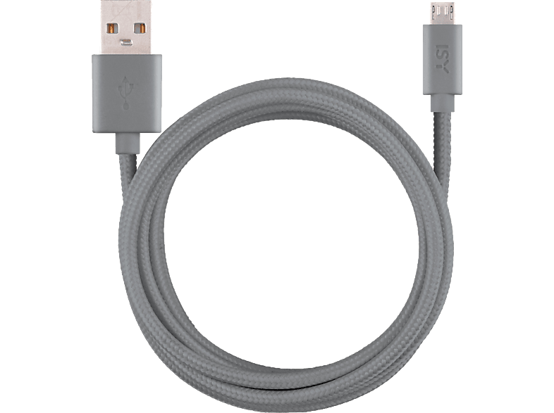 ISY IFC-1800-GY-M, Micro-USB Ladekabel, 1,8 m, Grau