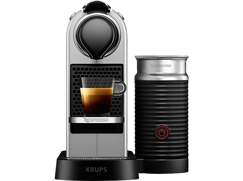 KRUPS XN761B Nespresso New CitiZ & Milk Kapselmaschine Silber/Schwarz