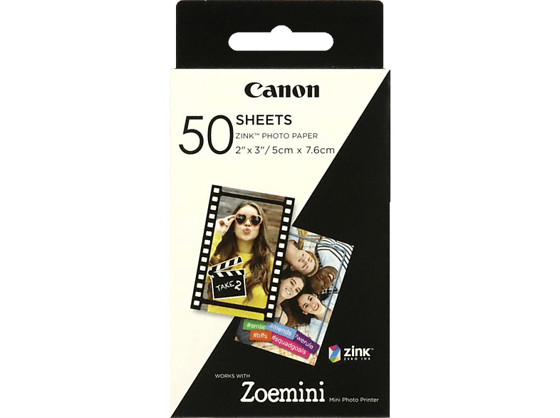 CANON Zink Fotoapapier ZP-2030 ZINK Fotopapier 5 x 7.5 cm 50 Blätter Fotopapier, 1 Smart Sheet