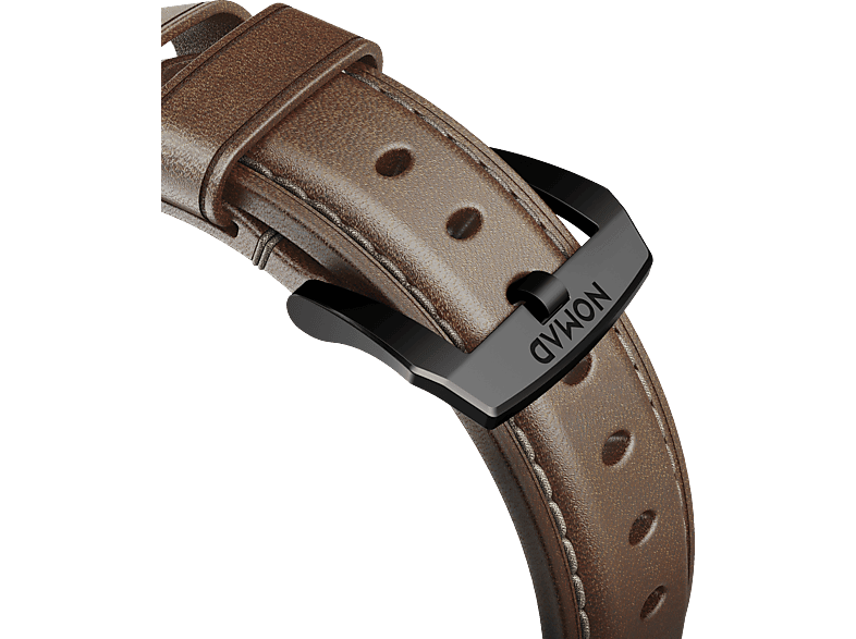 NOMAD Strap Traditional Leather Connector Black 42 mm, Ersatzarmband, Apple, Braun/Schwarz