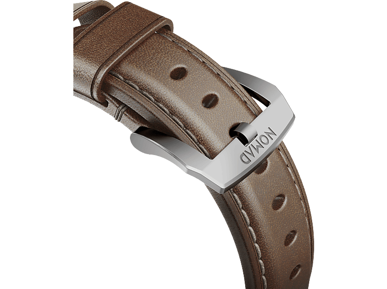 NOMAD Nomad Strap Traditional Leather Brown Connector Silver 42mm, Ersatzarmband, Apple, braun / silber