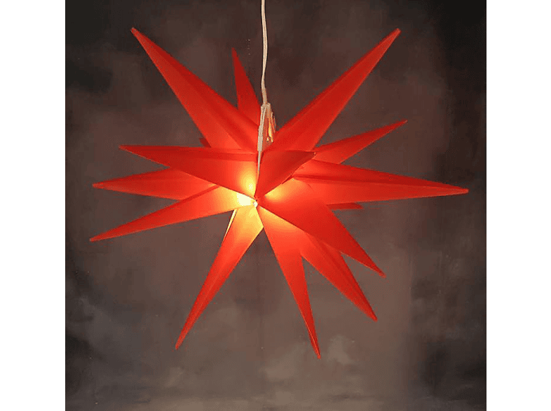 FHS 33897 LED Kunststoffstern, Rot, Warmweiß