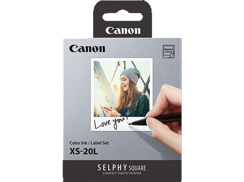 CANON XS-20L Fotopapier (Sticker) 72 x 85 mm - 20 Prints + Farbkartusche für SELPHY SQUARE XQ