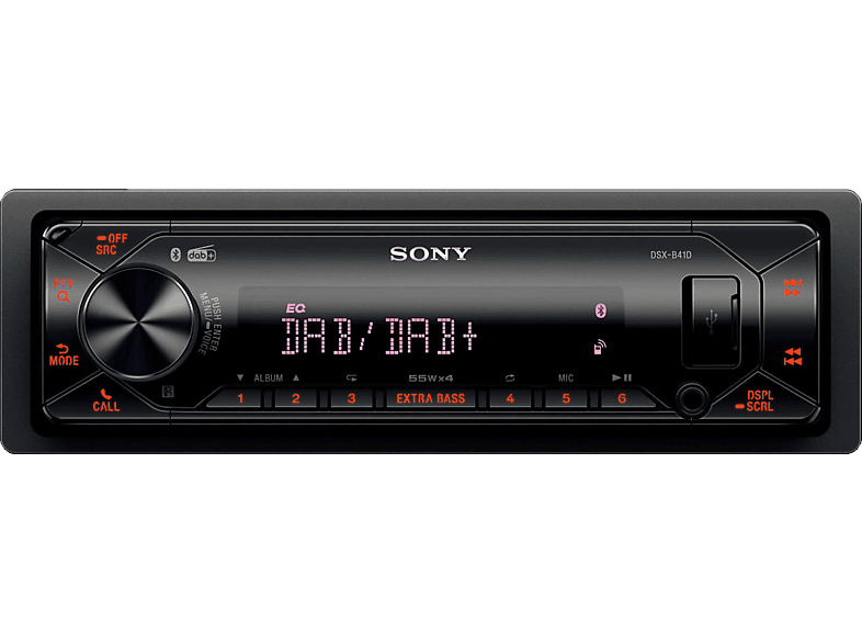 SONY DSX-B41 Kit Bluetooth, DAB+, Freisprechen, Musik-Streaming, vario color Autoradio 1 DIN, 55 Watt