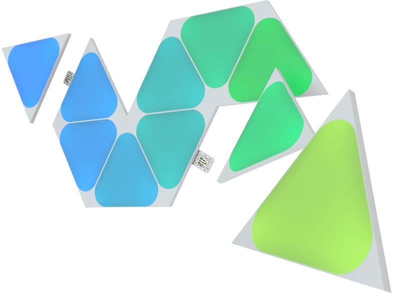 NANOLEAF Shapes Triangles Mini Expansion Pack - 10 Panels Vernetzte Innenbeleuchtung Erweiterung Multicolor/Warmweiß/Tageslichtweiß