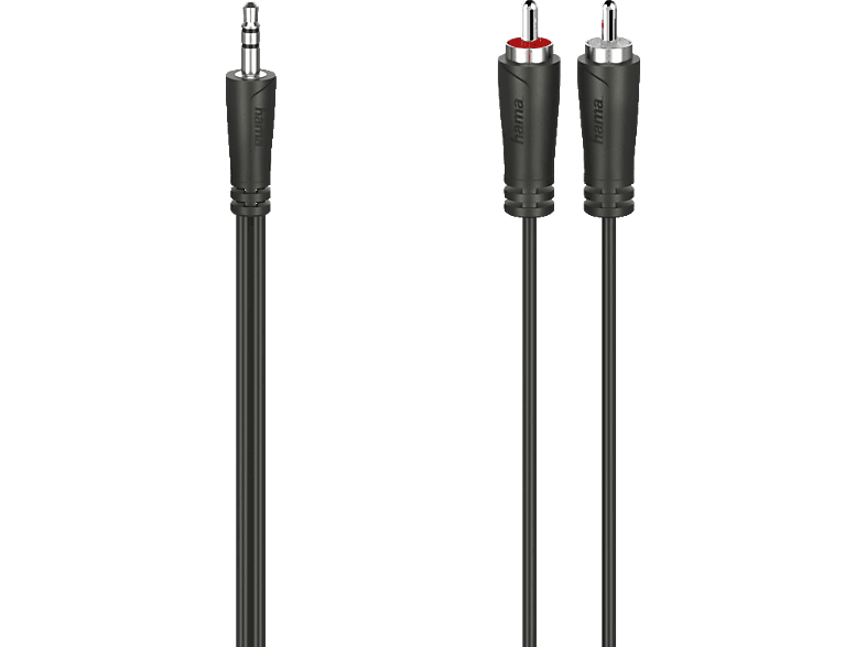 HAMA 3.5-mm-Klinken-Stecker auf 2 Cinch-Stecker, Audio-Kabel, 5 m