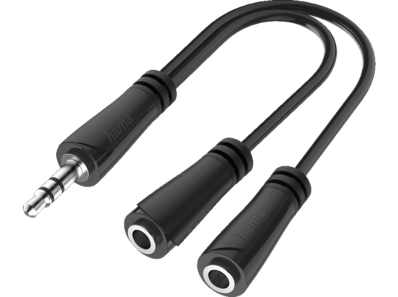 HAMA 3.5-mm-Klinke-Stecker auf 2x 3.5mm-Klinke-Buchse, Audio Splitter