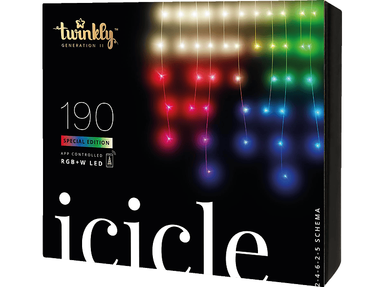 TWINKLY ICICLE in Eiszapfenform Lichterketten RGB, Weißtöne, Warmweiß