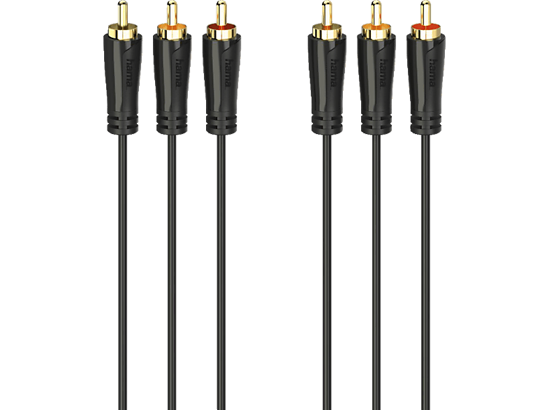 HAMA 3 Cinch-Stecker auf Cinch-Stecker, Audio-/Video-Kabel, 1,5 m
