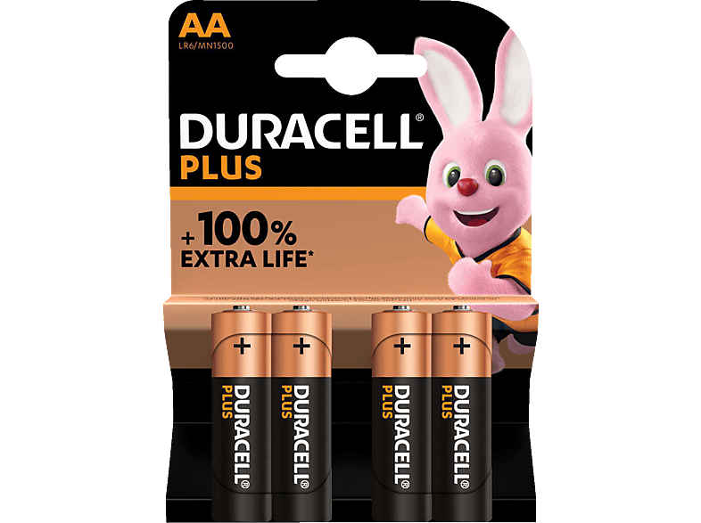 DURACELL 140851 AA Batterie, Alkaline, 1.5 Volt 4 Stück