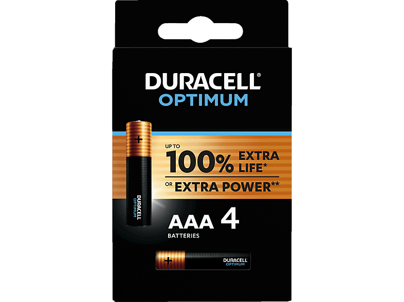 DURACELL 137516 AAA Batterie, Alkaline, 1.5 Volt 4 Stück