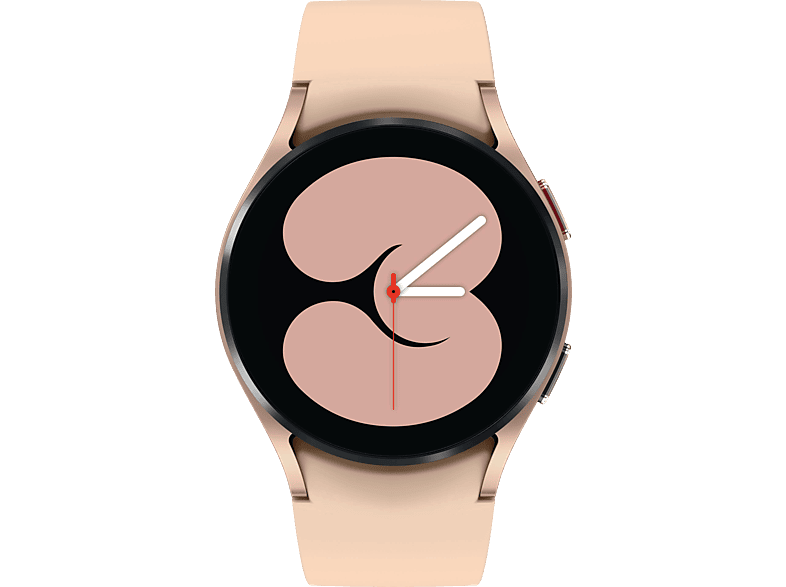 SAMSUNG Galaxy Watch4, BT, 40 mm Smartwatch Aluminium Fluorkautschuk, S/M (130 - 190 mm), Pink Gold