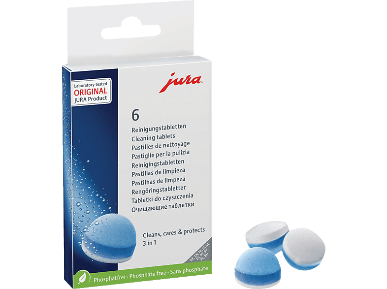 JURA 24225 3-Phasen-Reinigungstabletten Blau/Weiß