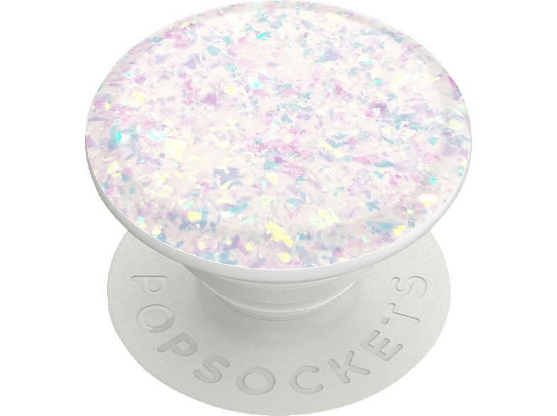 POPSOCKETS PopGrip Basic Iridescent Confetti White Handyhalterung, Mehrfarbig