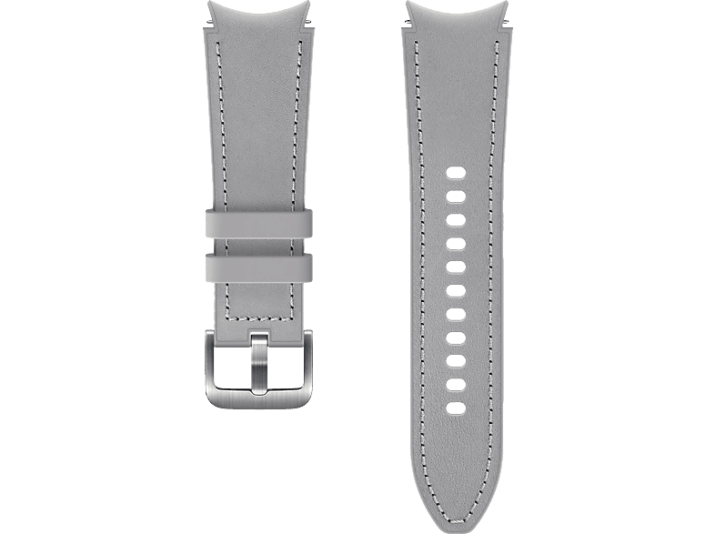 SAMSUNG ET-SHR88SSEGEU Hybrid Leather Band (20 mm, S/M), Ersatzarmband, Samsung, Silver