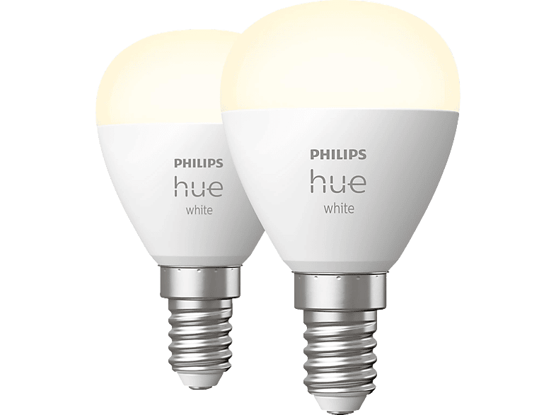 PHILIPS Hue White E14 Luster Doppelpack LED Lampe Warmweiß
