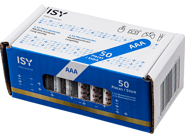 ISY IBA-1050 AAA Batterien, 1.5 Volt 50 Stück