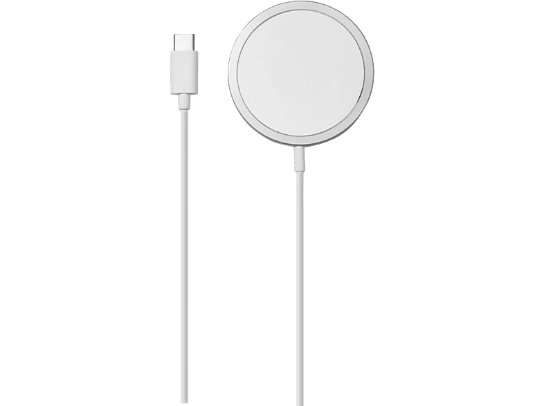 VIVANCO Magnetic Wireless Super Fast Charger Ladegerät Apple, 9 Volt 15 W, Weiß