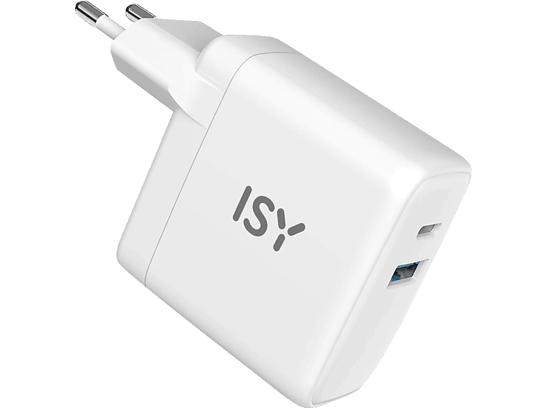 ISY IWC-4030, USB-C Power Delivery PD, Schnellladegerät Universal 30 Watt, Weiß