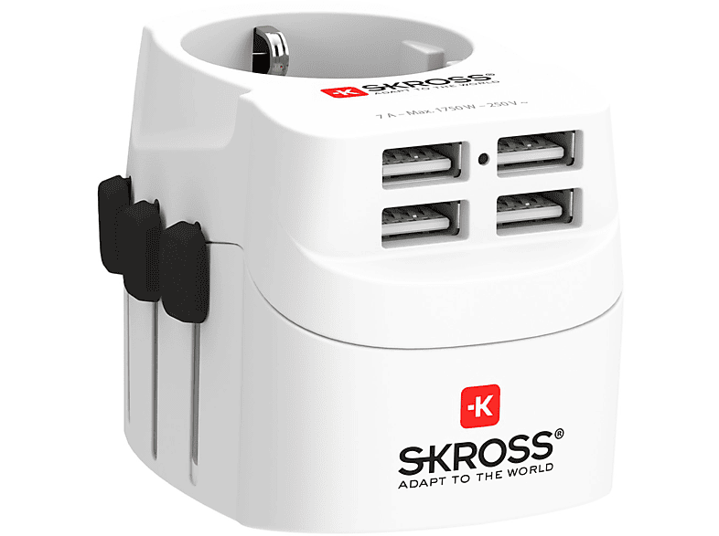 SKROSS 1302461 PRO Light USB (4x Port) Reiseadapter