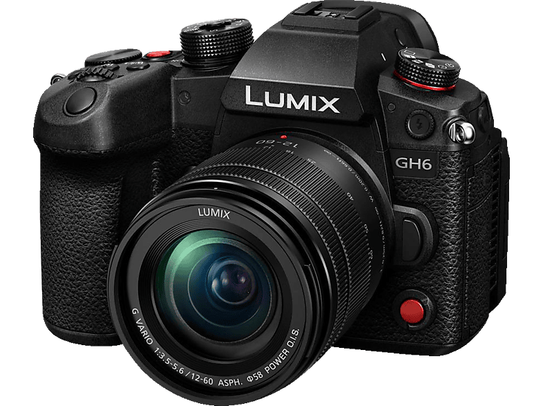 PANASONIC LUMIX DC-GH6M Kit Systemkamera mit Objektiv 12-60 mm, 7,5 cm Display Touchscreen, WLAN