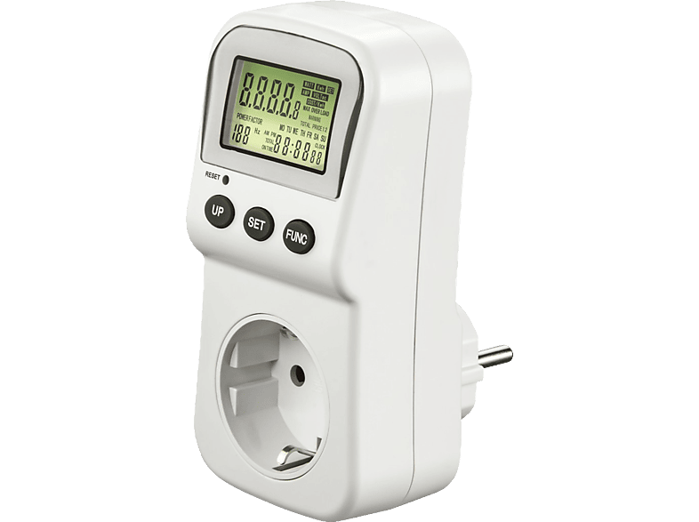 HAMA Digitaler Stromzähler für Steckdose, Energiekostenmessgerät