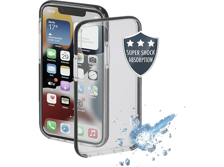 HAMA Protector, Backcover, Apple, iPhone 14, Schwarz/Transparent