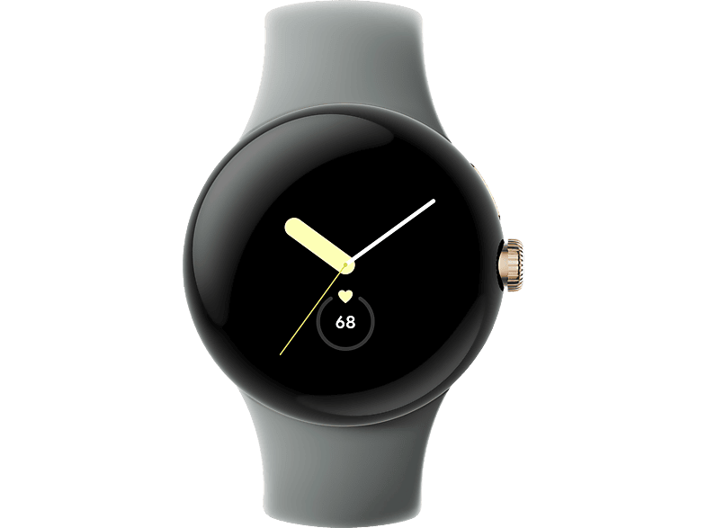GOOGLE Pixel Watch LTE Smartwatch Edelstahl Fluorkautschuk, 130–210 mm, Champagne Gold/Hazel